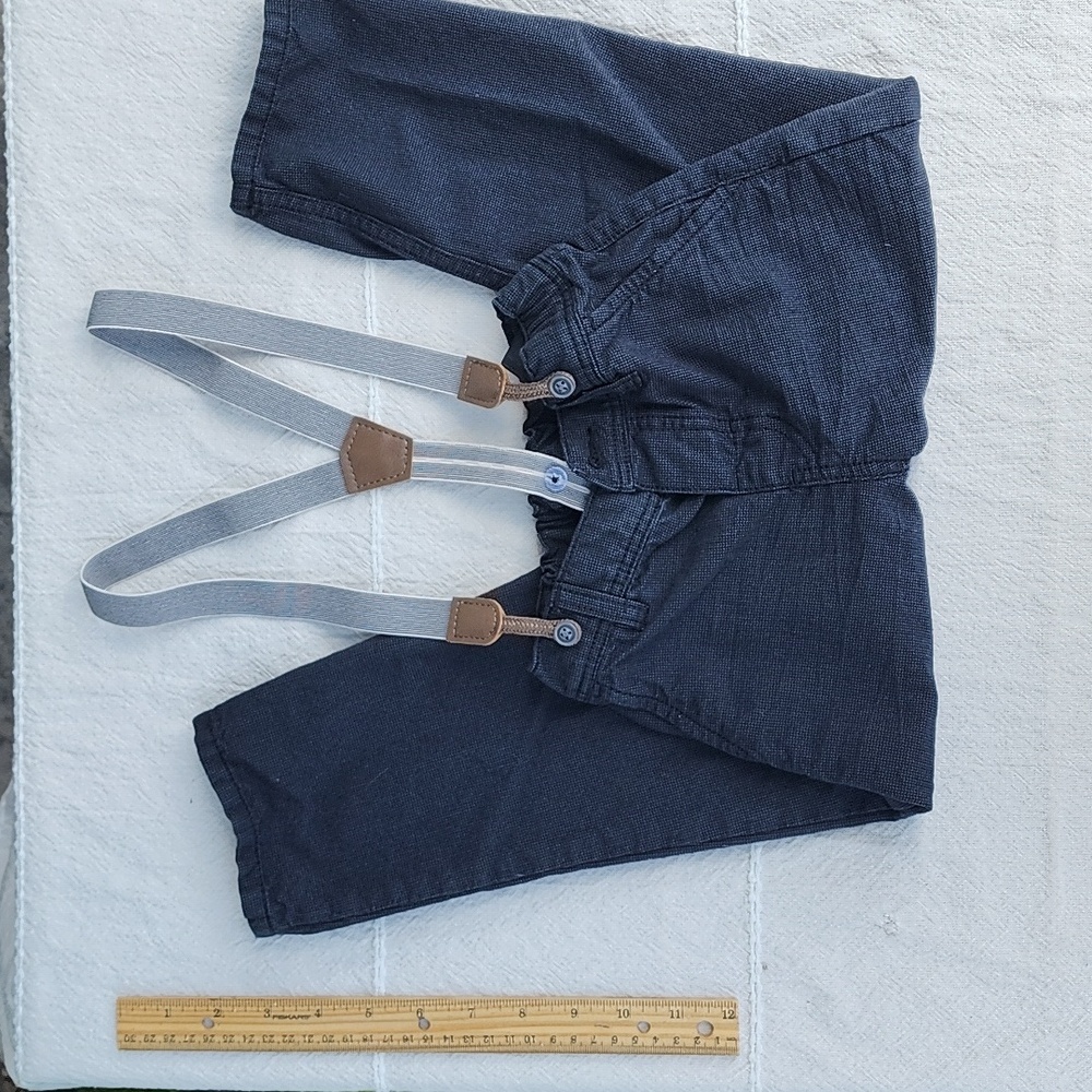 H&m Toddler Pants With Removeable Suspenders Size 3t Color Dark Grey